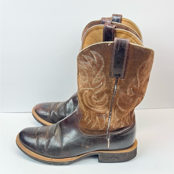Ariat Boots Men’s Size 12D Brown Cowboy Western Boots Round Toe Leather - Picture 3 of 8
